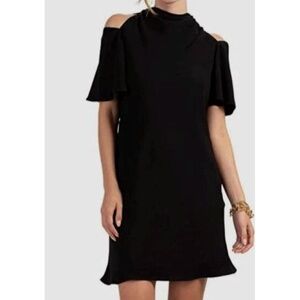 Trina Turk Talia Black Cold Shoulder Tie Dress size‎ 6 NWT $298 Party Cocktail
